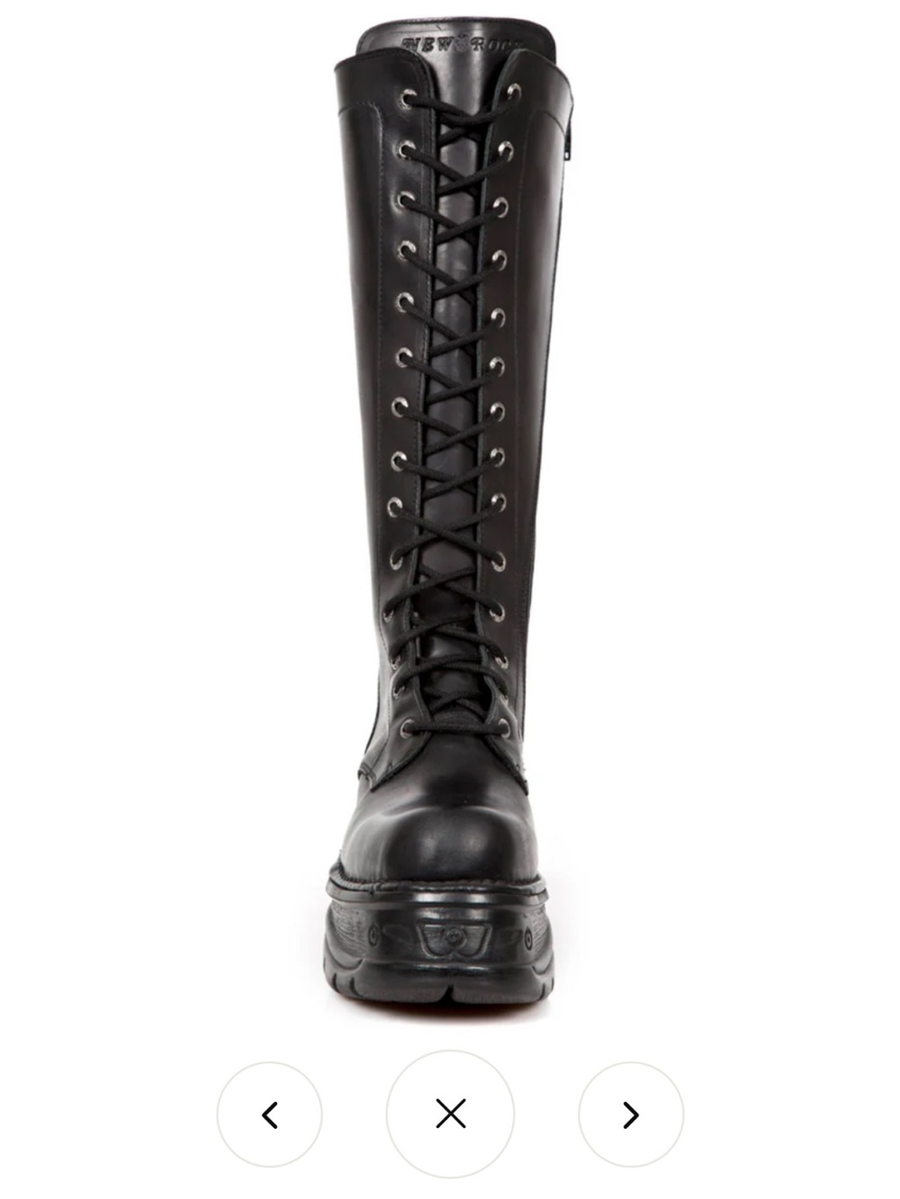 New Rock M-235-C3 Black Lace-Up Knee High Platform Boots. NWOB w/ Scratch - Picture 2 of 16